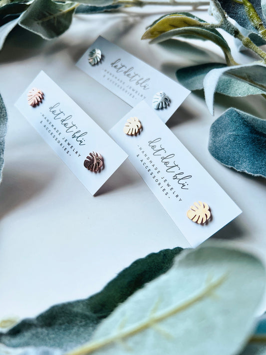 Mini Monstera Studs