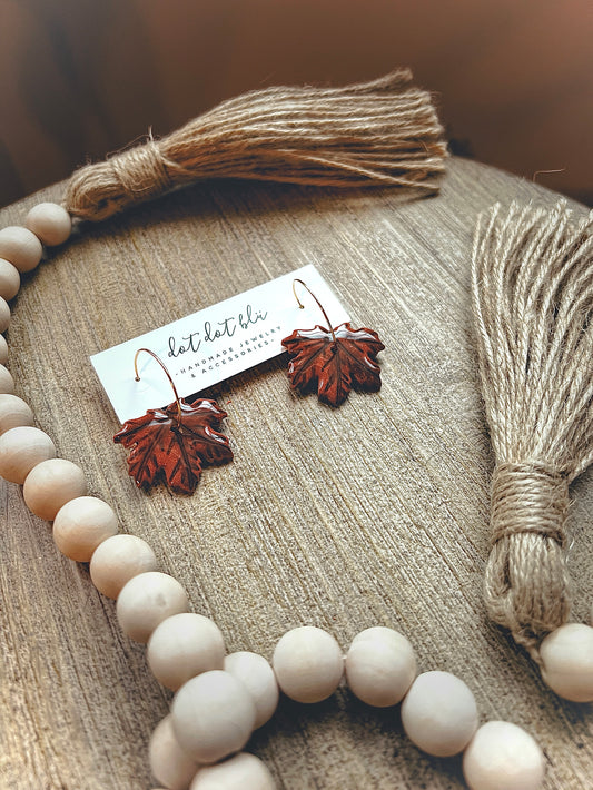 Fall Leaf Hoops