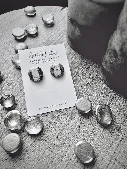 B&W Mixed Marble Studs