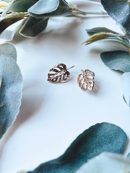 Monstera Hook Earrings