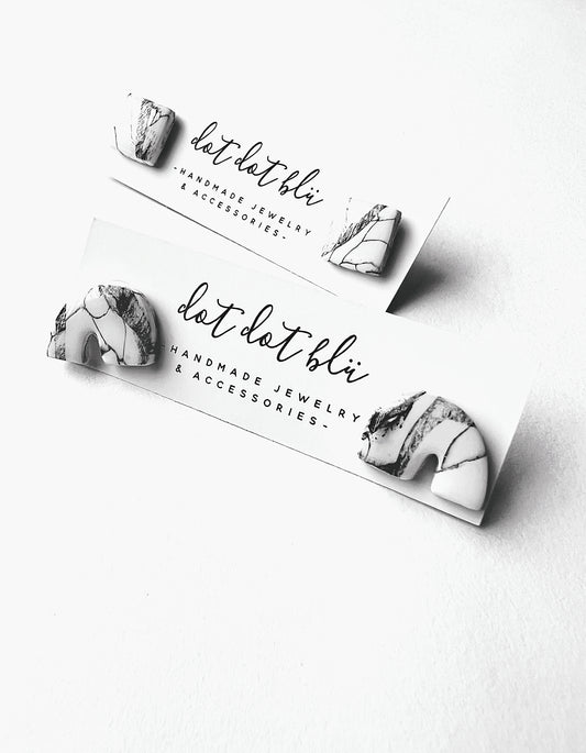 White Marble Studs