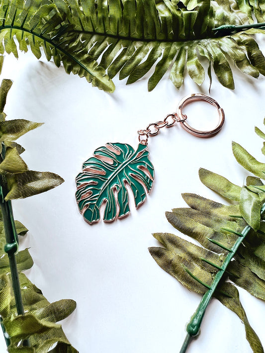 Monstera Keychain